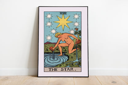 The Star - Tarot Card poster by Anheuser Busch - Black frame wall art