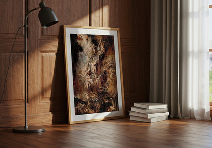 The Fall of the Damned poster by Peter Paul Rubens - Neutral room decor with framed print
