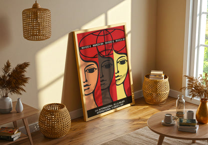 Women's Day March 1965 poster by Paul Poiret - Neutral room decor with framed print