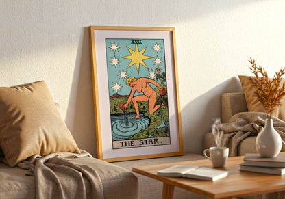 The Star - Tarot Card poster by Anheuser Busch - Neutral room decor with framed print
