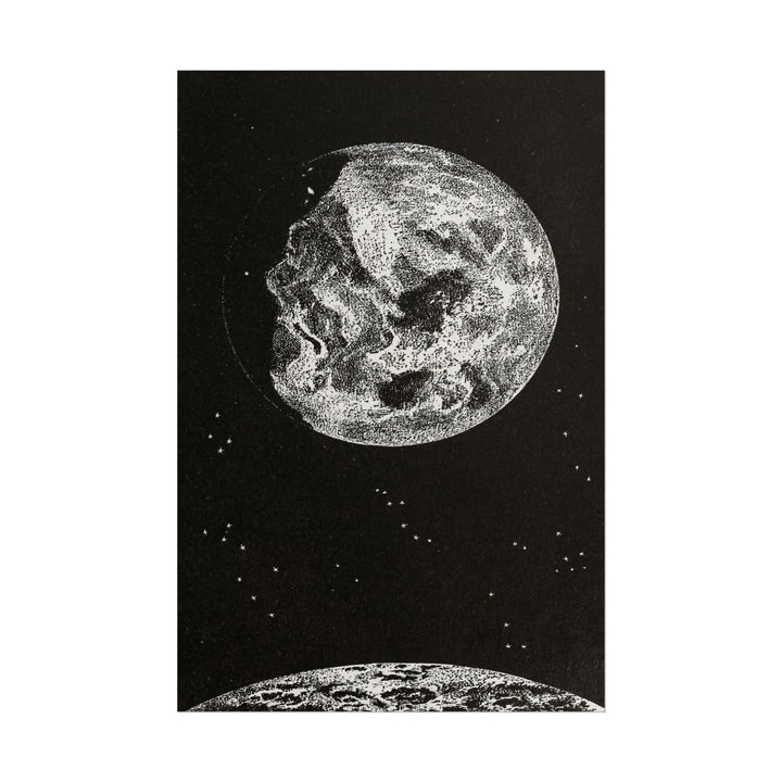 Artistic depiction of a moonlit face on a celestial body