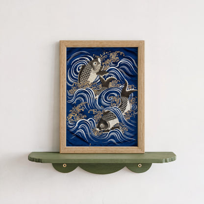 Fukusa with Carp in Waves during Meij period
