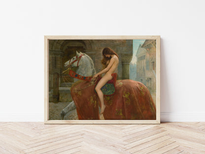 Lady Godiva poster by John Collier  - Black frame wall art