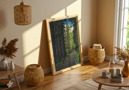 Road to Nikko poster by Kawase Hasui - Neutral room decor with framed print