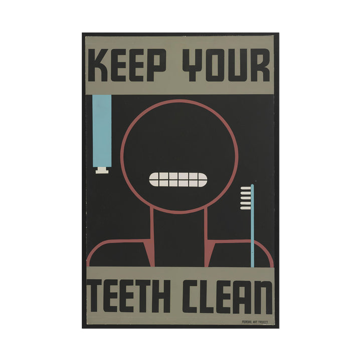 Keep Your Teeth Clean - WPA poster by Christopher DeNoon - 12x18 inch print