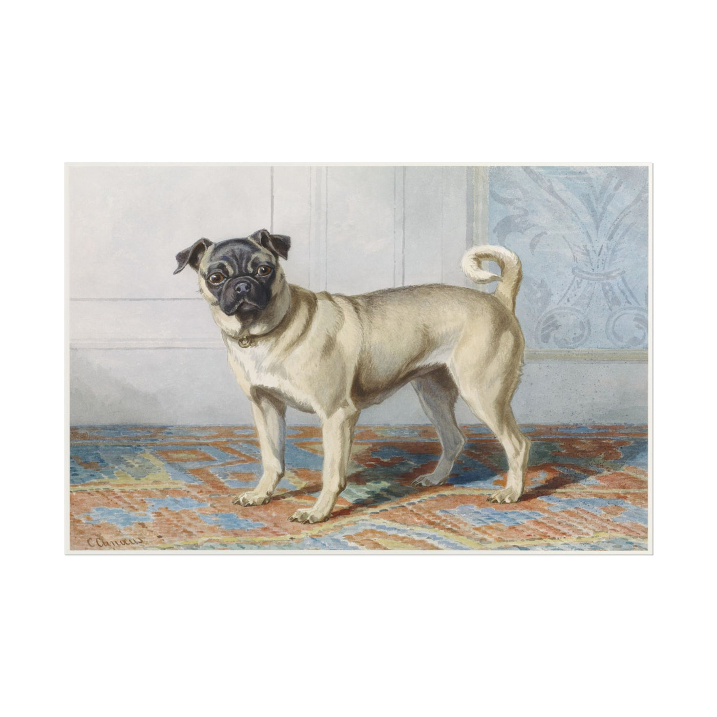 Portrait of Edwin Vom Rath's Pug 18″×12″