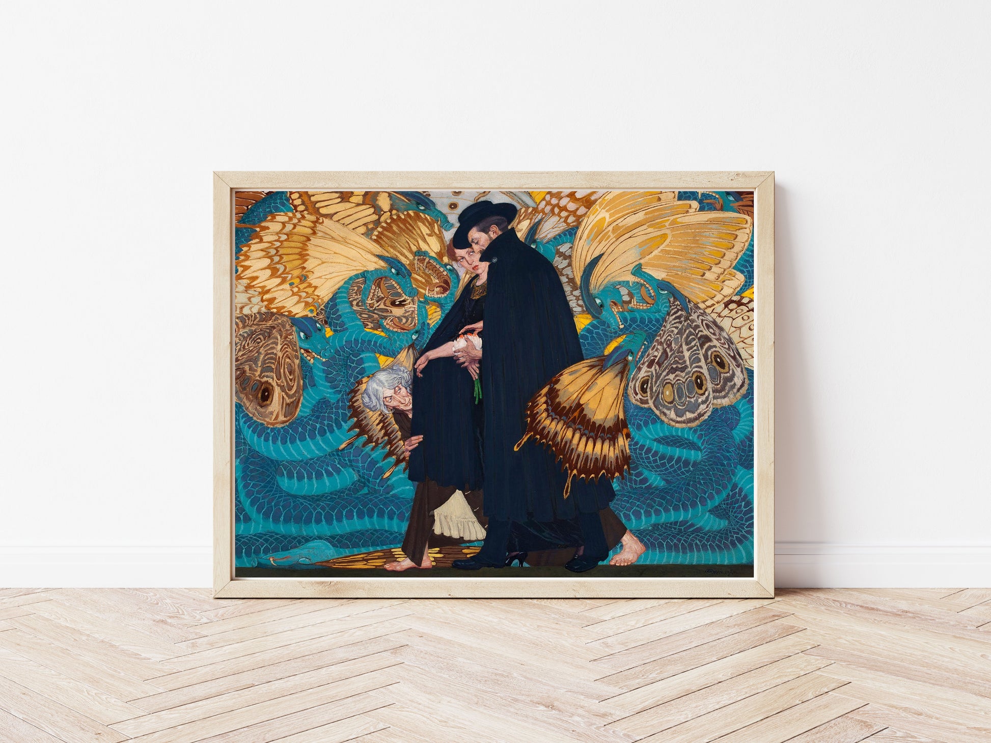 The War and Us poster by Edward Okun  - Black frame wall art