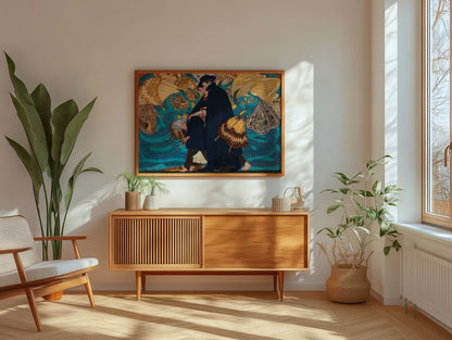 The War and Us poster by Edward Okun  - Neutral room decor with framed print