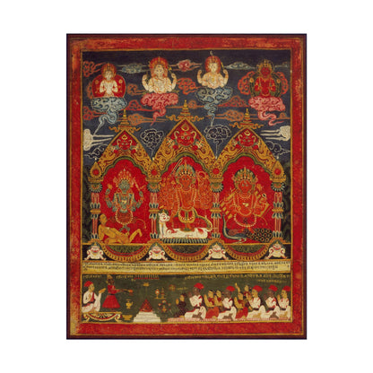 Three Mother Goddesses: Mahalakshmi Flanked