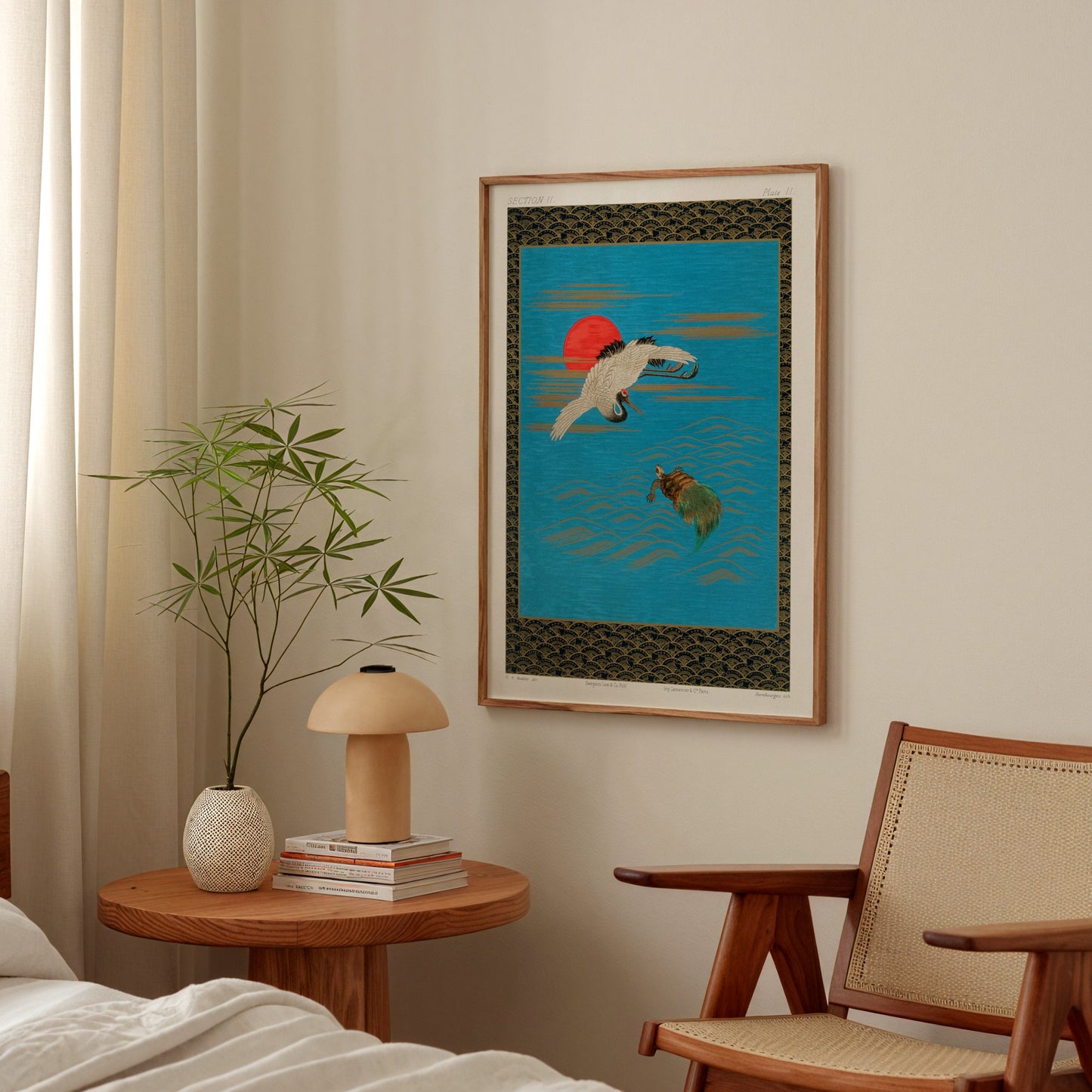Sarus Crane and Turtle