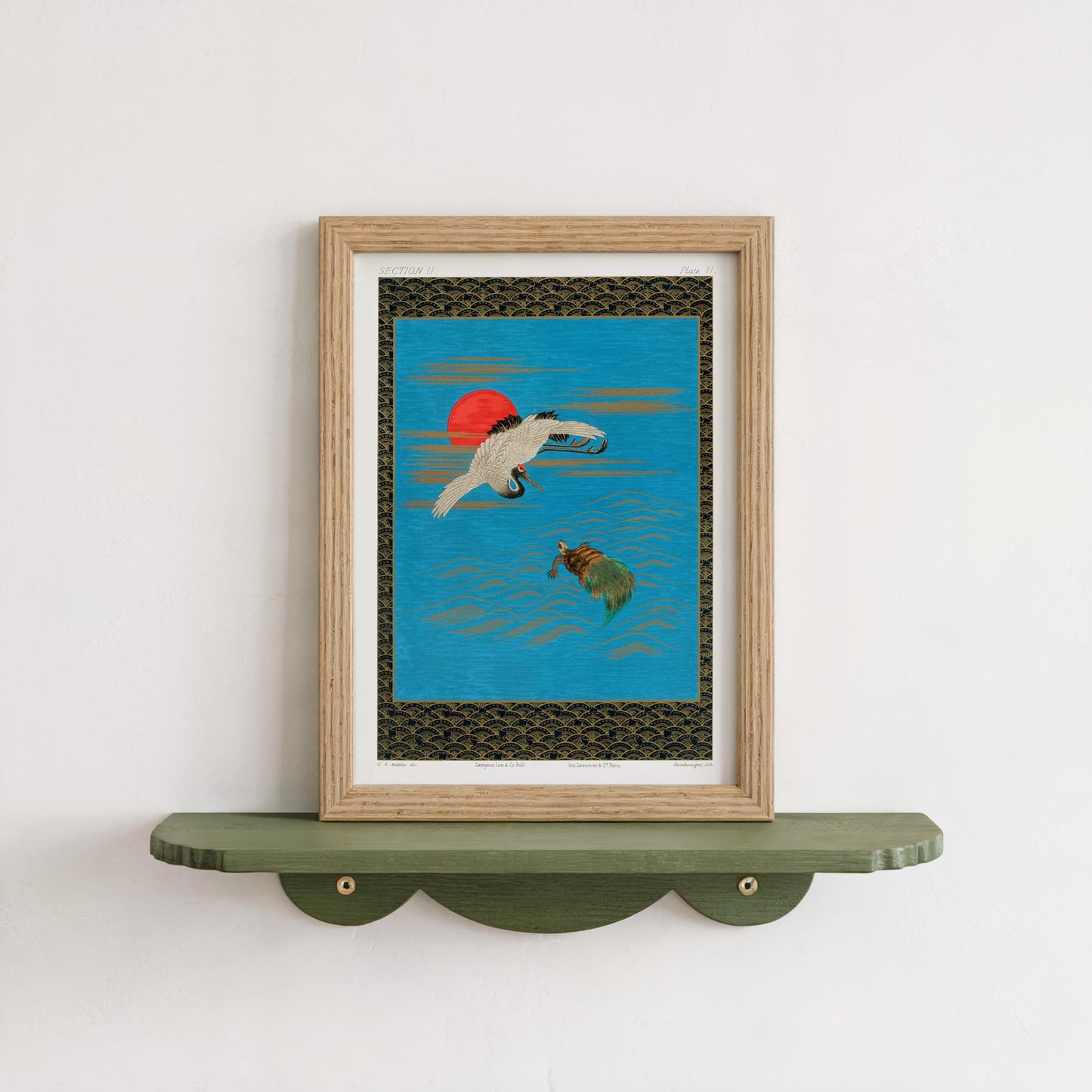 Sarus Crane and Turtle