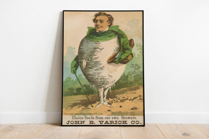 Victorian Turnip Man poster by C Ribsam & Sons  - Black frame wall art