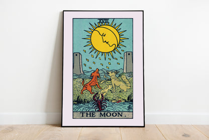 The Moon - Tarot Card poster by Anheuser Busch - Black frame wall art