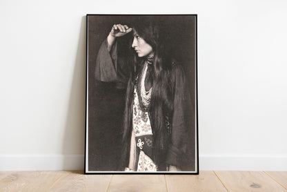 Portrait of Zitkala Sa poster by Gertrude Kasebier - Black frame wall art