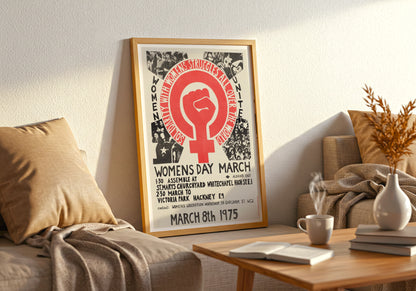 Women's Day March 1975 poster by Alphonse Mucha  - Neutral room decor with framed print