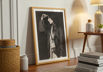 Portrait of Zitkala Sa poster by Gertrude Kasebier - Neutral room decor with framed print