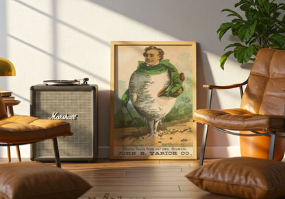 Victorian Turnip Man poster by C Ribsam & Sons  - Neutral room decor with framed print