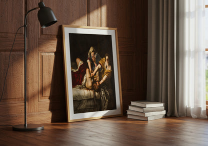 Judith Beheading Holofernes poster by Artemisia Gentileschi - Neutral room decor with framed print