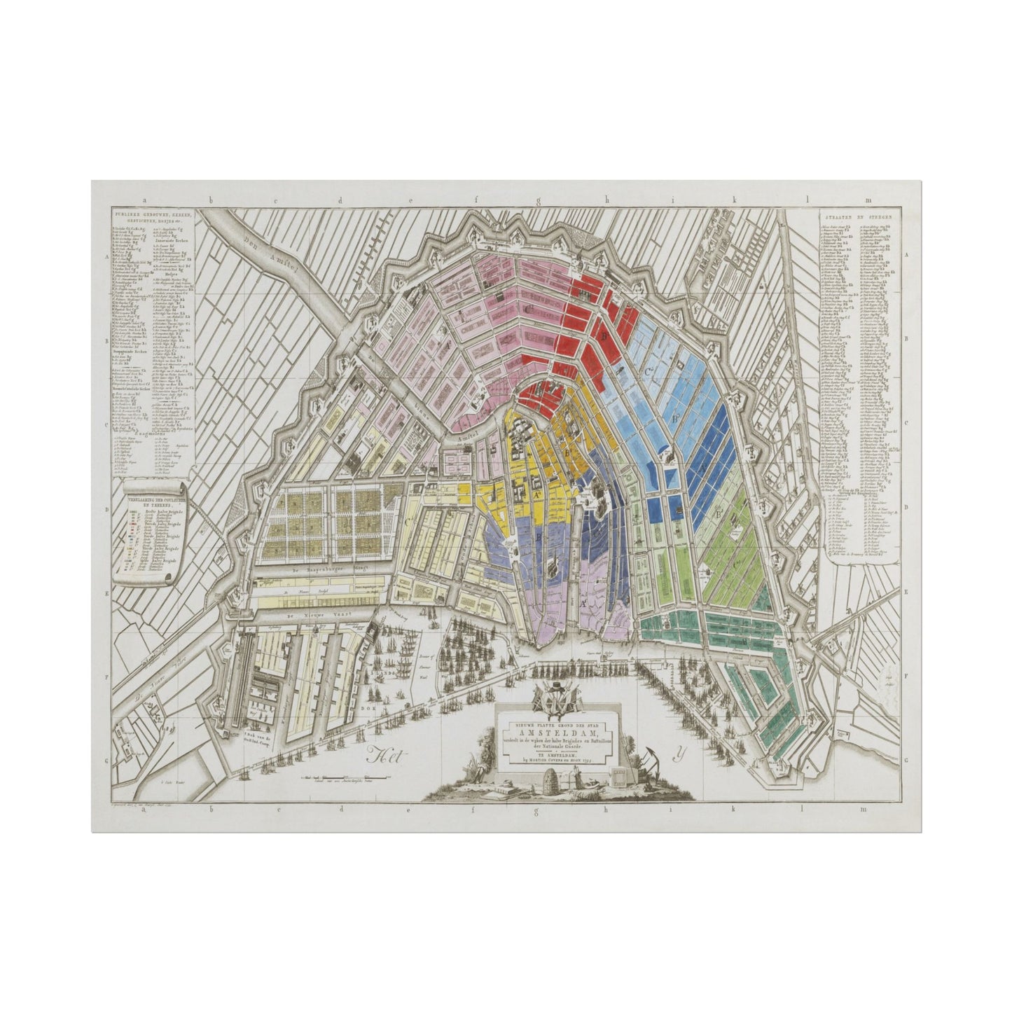 Map of Amsterdam with Division into Half Brigades