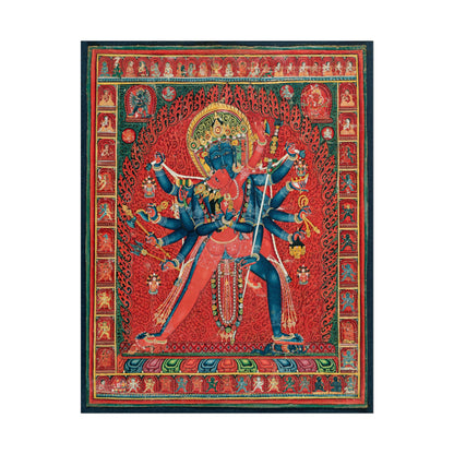 Colorful Chakrasamvara and Vajravarahi thangka artwork