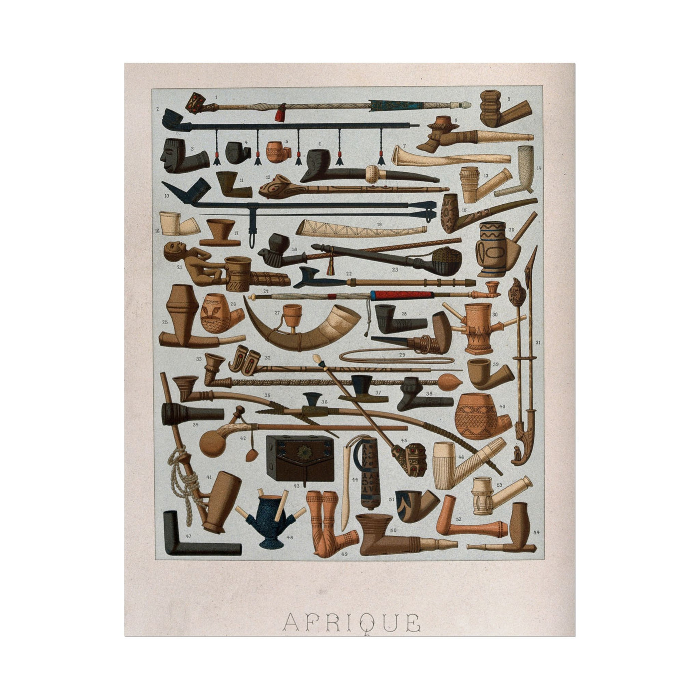 African Pipes Chromolithograph 11″×14″