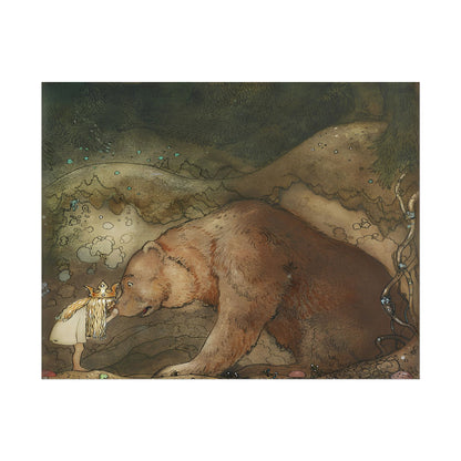 Poor Little Bear poster by John Bauer  - 11x14 inch print