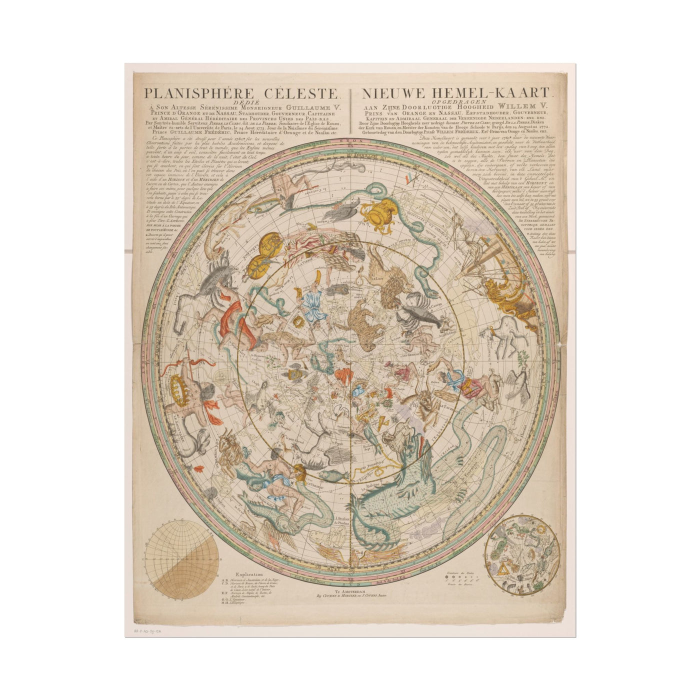 Celestial Map with Constellations 11″×14″