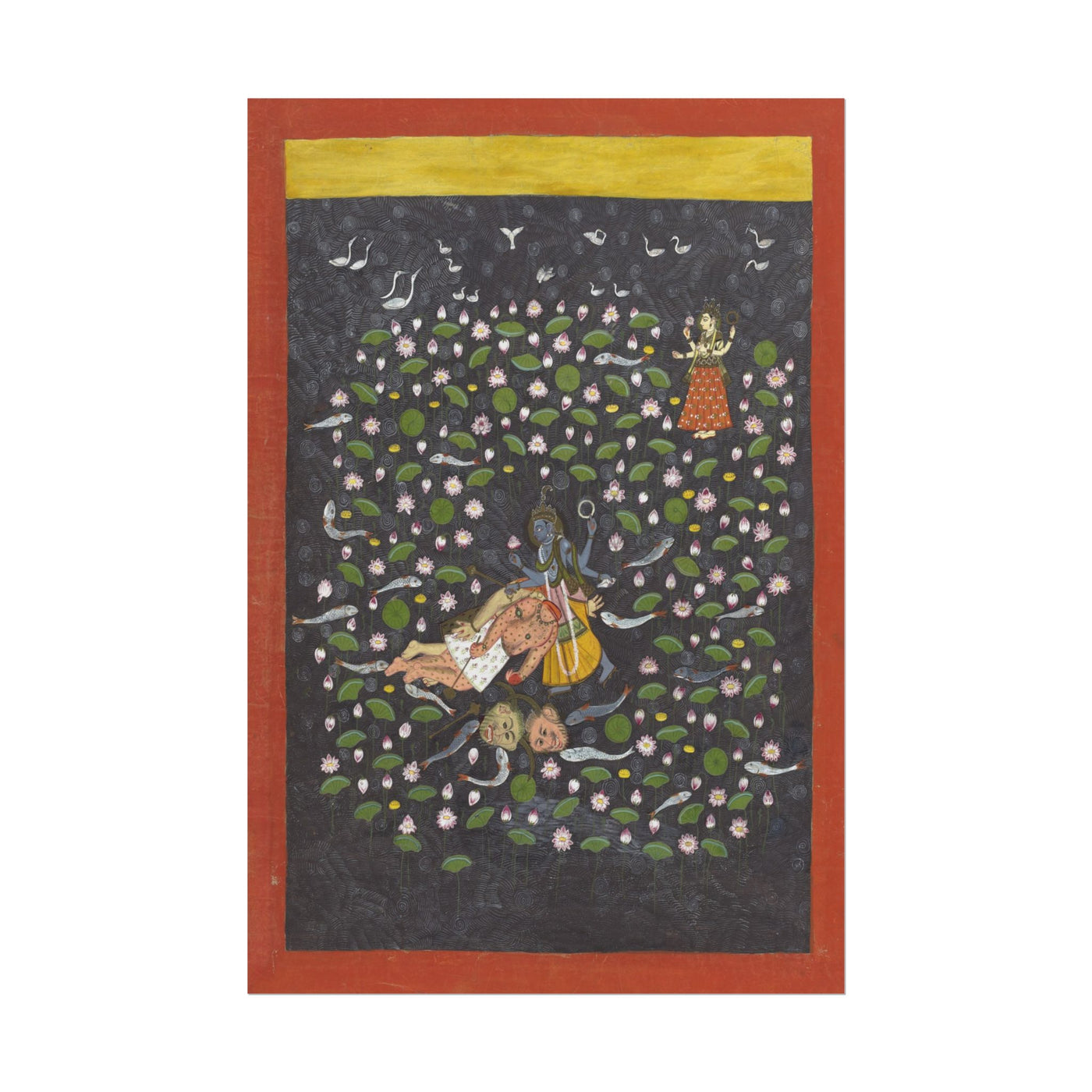 Vishnu Vanquishing the Demons Madhu and Kaitabha 12″×18″