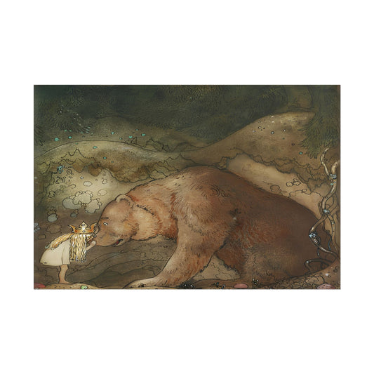 Poor Little Bear poster by John Bauer  - 12x18 inch print