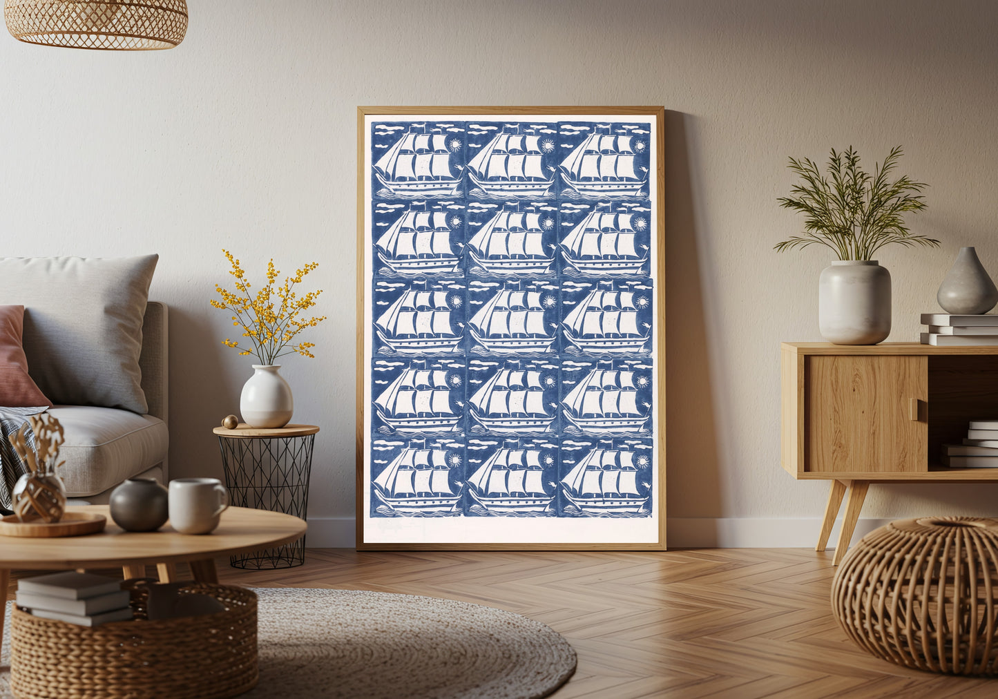 Blad met Zeilschepen