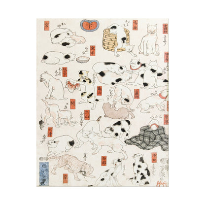 Cats poster by Utagawa Kuniyoshi - 11x14 inch print