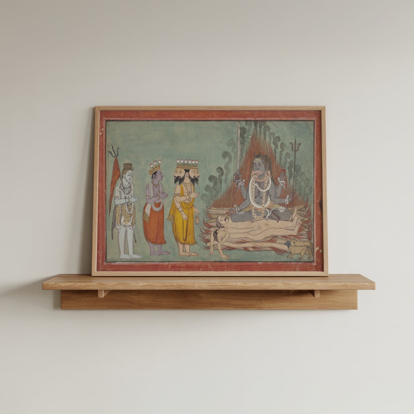 Shiva, Vishnu, and Brahma Adoring Kali