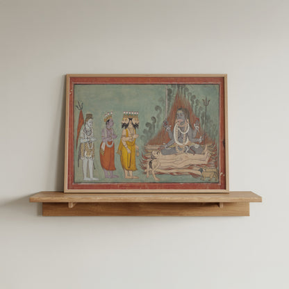 Shiva, Vishnu, and Brahma Adoring Kali