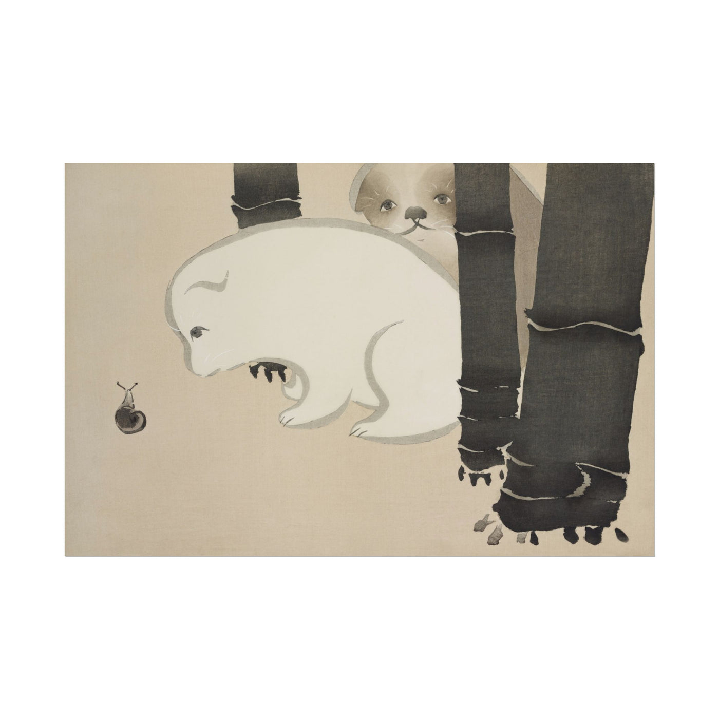 Dog and Snail from Momoyogusa 18″×12″