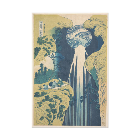 A Journey to the Waterfalls in All the Provinces Amida Waterfall poster by Katsushika Hokusai - 12x18 inch print