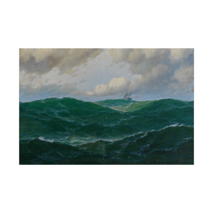 Ship on Rough Seas poster by Max Jensen  - 12x18 inch print