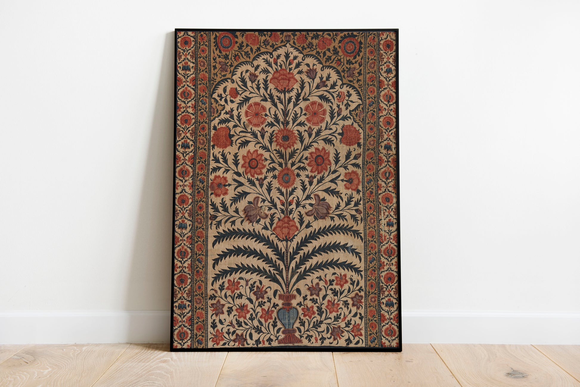 Indian Flowers and Plants poster by John Bauer  - Black frame wall art