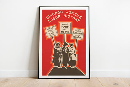 Chicago Women's Labor History Print poster by Paul Poiret - Black frame wall art