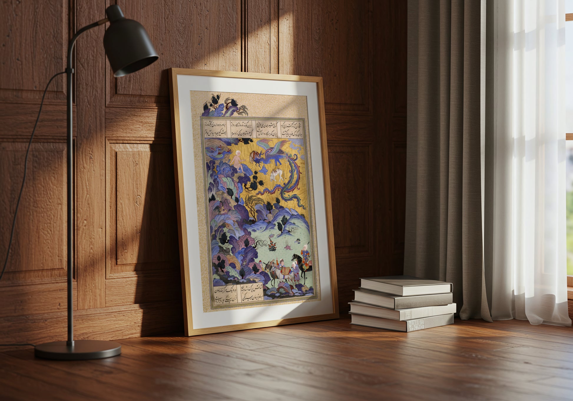 Zal In The Simorgh's Nest poster by Abdul Aziz - Neutral room decor with framed print