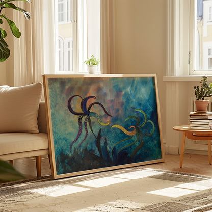 Vibrant Fighting Orchids Art Print