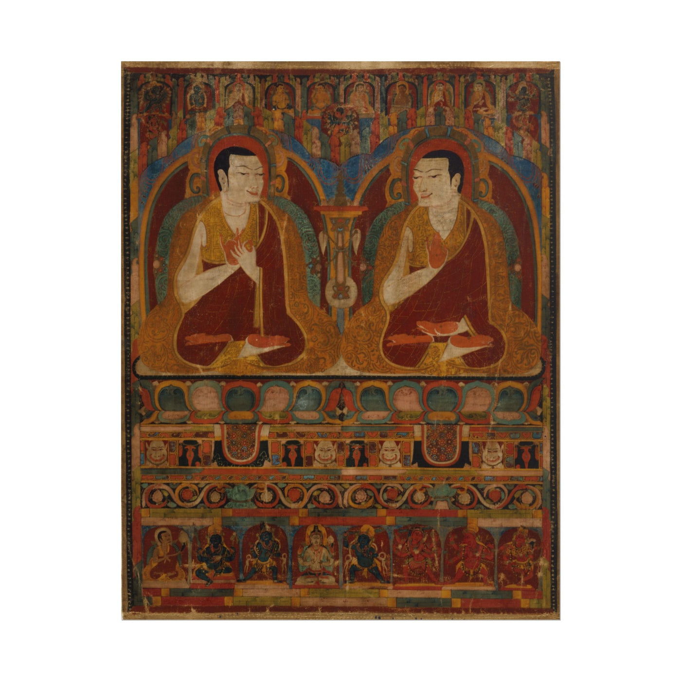 Portrait of Two Taklung Lamas 11″×14″