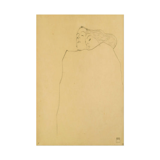 Sleeping Couple poster by Egon Schiele  - 12x18 inch print