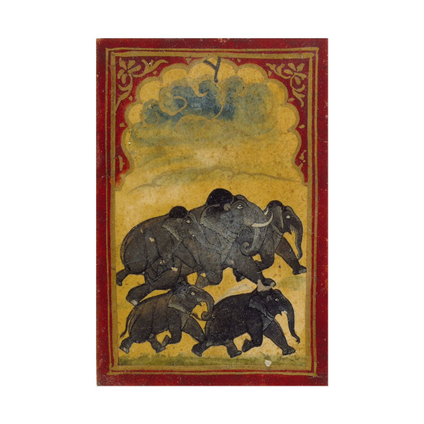 Five Galloping Elephants 12″×18″