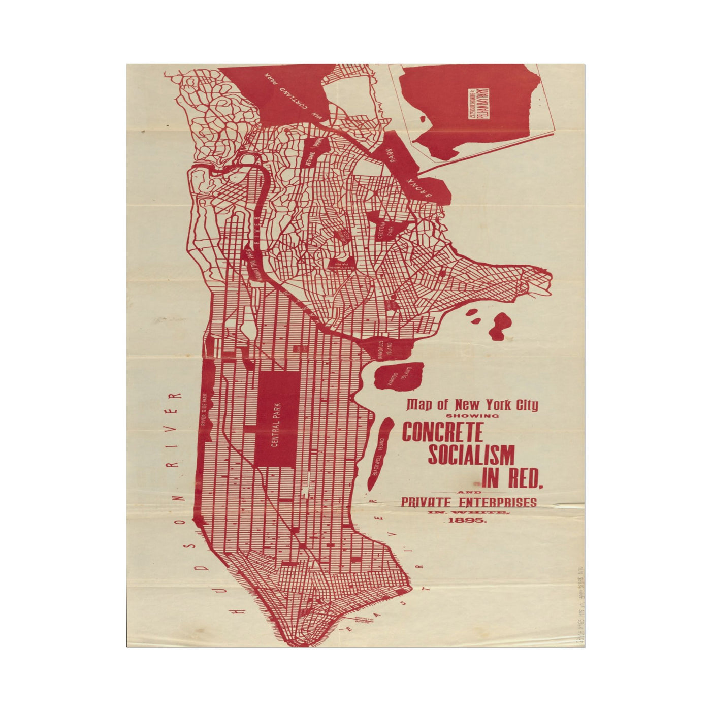 Socialism Map of New York 11″×14″