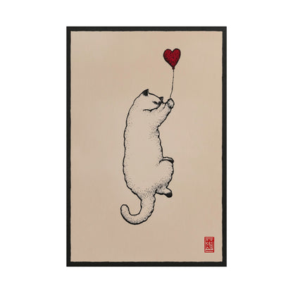 Cat with Heart Balloon
