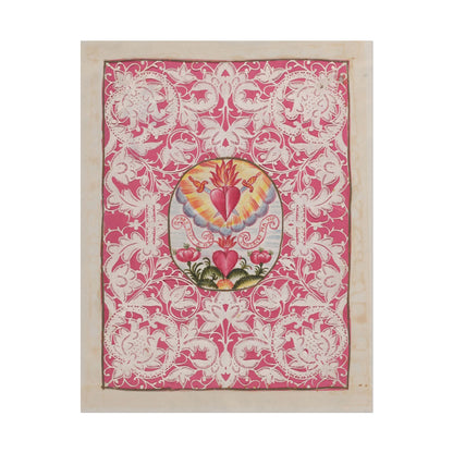 Intricate Sacred Heart illustration with vibrant colors and floral elements.
