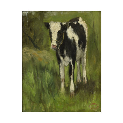 Black and White Cow Art Print
