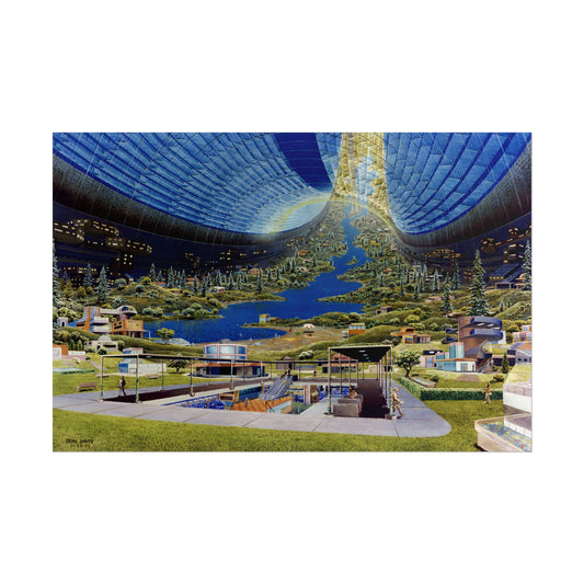 1970s Space Colony poster by NASA  - 12x18 inch print