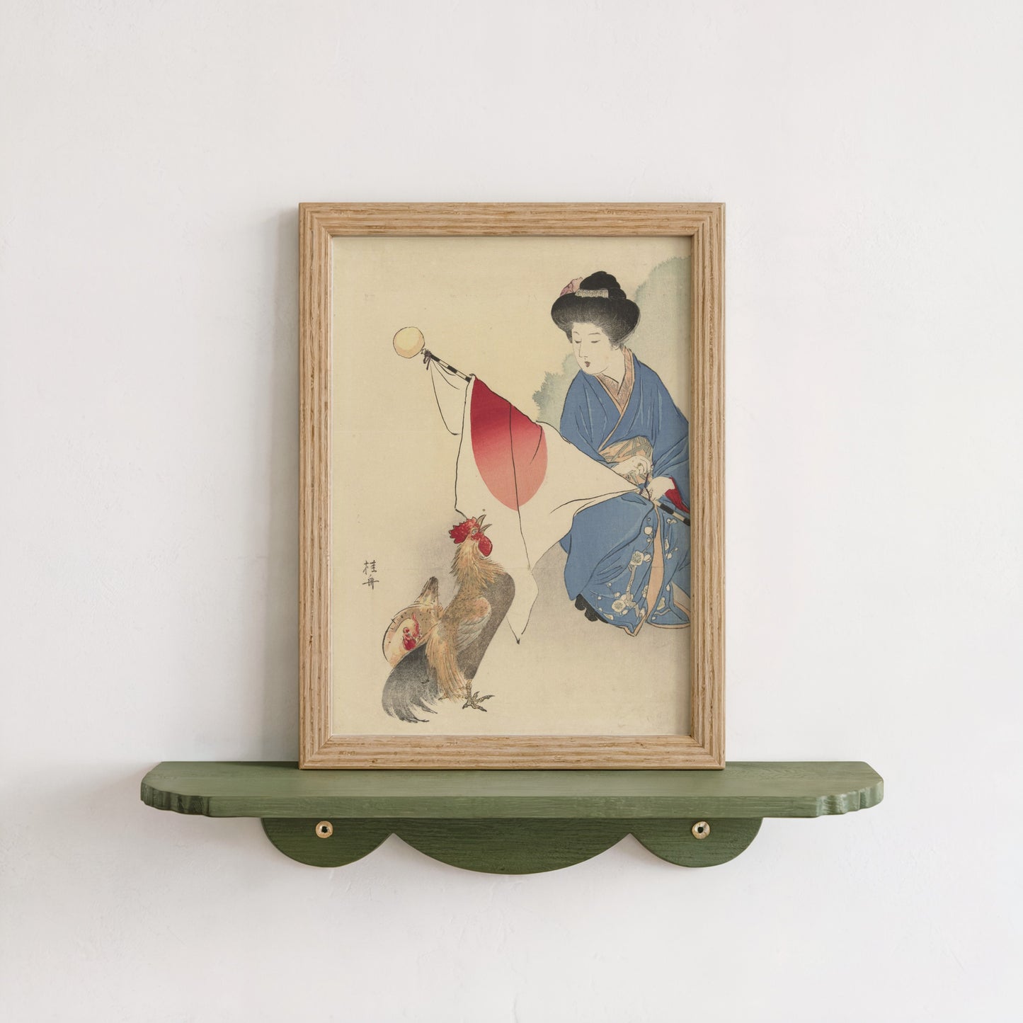 Woman with Flag and Rooster