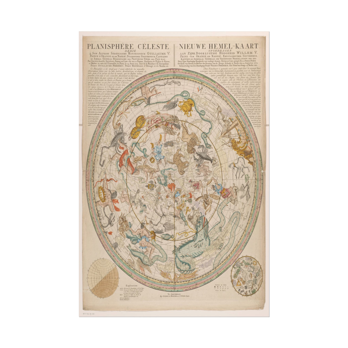 Celestial Map with Constellations 12″×18″